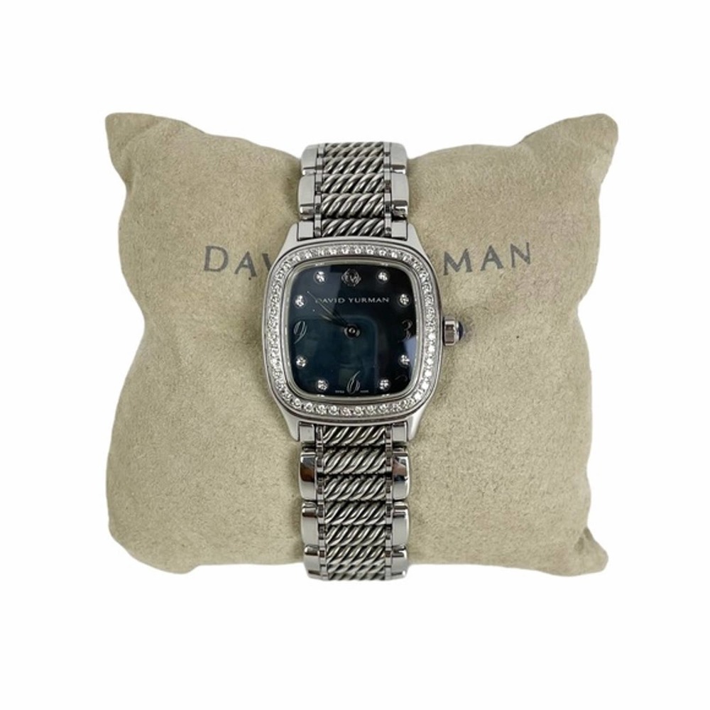 David Yurman Thoroughbred Diamond Black Mother of Pearl Stainless Steel Watch